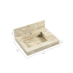 Conjunto para Banheiro Lavatório em Porcelanato com Cuba Esculpida, Gabinete Liso e Espelheira 60cm - 10