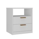 Ver imagem 2 de Mesa de Cabeceira Divino 2 Gavetas 100% MDF Branco