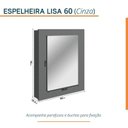 Ver imagem 3 de Conjunto para Banheiro Lavatório em Porcelanato com Cuba Esculpida, Gabinete Liso e Espelheira 60cm Cinza
