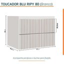 Ver imagem 5 de Conjunto para Banheiro Lavatório em Porcelanato com Cuba Esculpida, Gabinete e Espelheira Ripy 80cm
