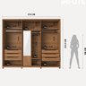Guarda-roupa Casal com Espelho 6 Portas Rockford - 5