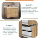 Ver imagem 5 de Conjunto para Banheiro Lavatório em Porcelanato com Cuba Esculpida, Gabinete e Espelheira Ripy 80cm Amarelo/Wood/Travertino