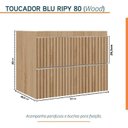 Ver imagem 6 de Conjunto para Banheiro Lavatório em Porcelanato com Cuba Esculpida, Gabinete e Espelheira Ripy 80cm Amarelo/Wood/Travertino