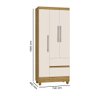 Organizador Roupas Roupeiro Loreta 3p Nature Off White - 4