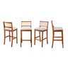 Kit 4 Banquetas com Encosto e Apoio para Pés Tiê CabeCasa MadeiraOriginals - 1