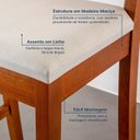Ver imagem 4 de Kit 4 Banquetas com Encosto e Apoio para Pés Tiê CabeCasa MadeiraOriginals
