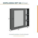 Ver imagem 3 de Conjunto para Banheiro Lavatório em Porcelanato com Cuba Esculpida, Gabinete e Espelheira Ripy 80cm