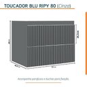 Ver imagem 5 de Conjunto para Banheiro Lavatório em Porcelanato com Cuba Esculpida, Gabinete e Espelheira Ripy 80cm Cinza