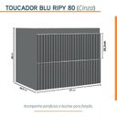 Ver imagem 5 de Conjunto para Banheiro Lavatório em Porcelanato com Cuba Esculpida, Gabinete e Espelheira Ripy 80cm 