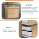 Ver imagem 5 de Conjunto para Banheiro Lavatório em Porcelanato com Cuba Esculpida, Gabinete e Espelheira Lisa 80cm