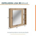 Ver imagem 3 de Conjunto para Banheiro Lavatório em Porcelanato com Cuba Esculpida, Gabinete e Espelheira Lisa 80cm