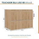 Ver imagem 6 de Conjunto para Banheiro Lavatório em Porcelanato com Cuba Esculpida, Gabinete e Espelheira Lisa 80cm