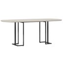 Ver mais imagens de Mesa Retangular Alina 200cm Off White Preto com 8 Cadeiras Barcelona N01 Couríssimo Preto Linho Cinz