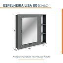 Ver imagem 3 de Conjunto para Banheiro Lavatório em Porcelanato com Cuba Esculpida, Gabinete e Espelheira Lisa 80cm Cinza