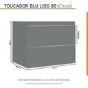 Ver imagem 5 de Conjunto para Banheiro Lavatório em Porcelanato com Cuba Esculpida, Gabinete e Espelheira Lisa 80cm Cinza