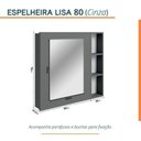 Ver imagem 3 de Conjunto para Banheiro Lavatório em Porcelanato com Cuba Esculpida, Gabinete e Espelheira Lisa 80cm