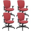Ver imagem 1 de Kit 04 Cadeiras de Escritório Diretor Office Giratória Preto Alta Flexi P03 Vinil vermelho -