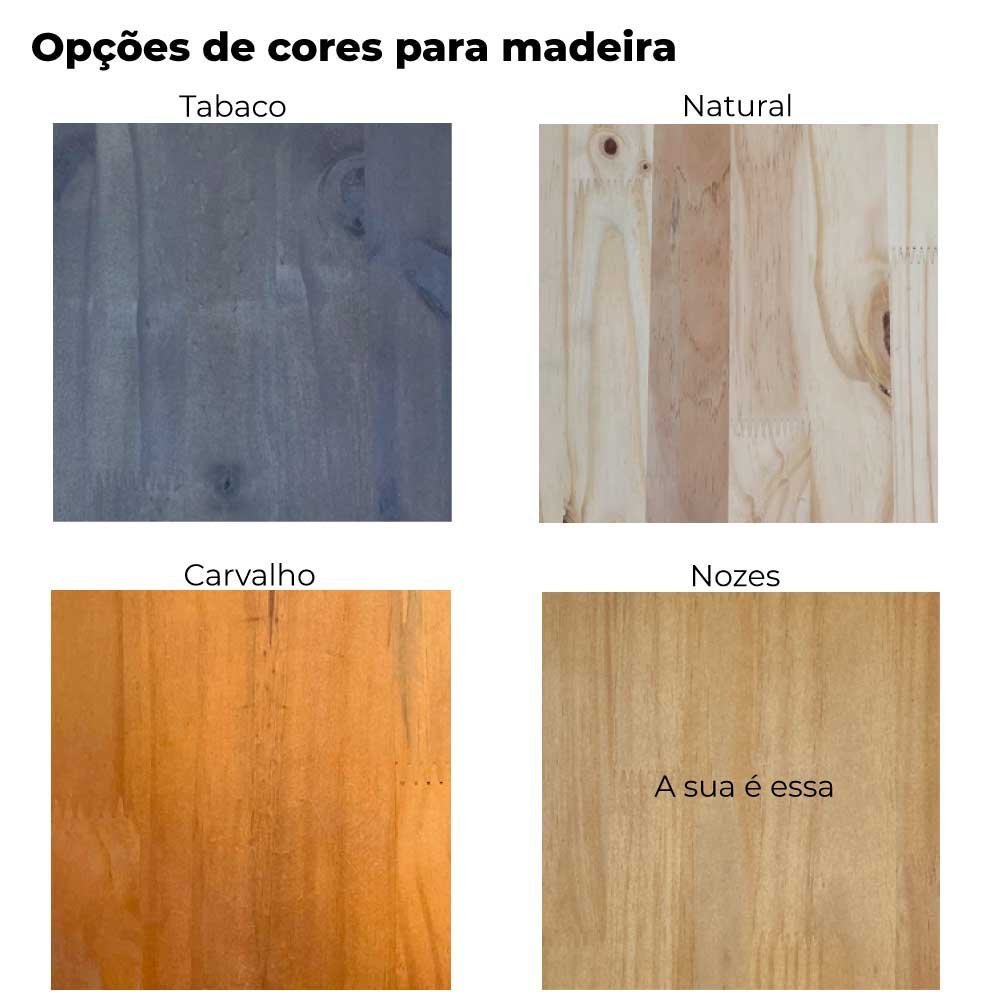 Rack de TV de Madeira Pinus Linea Nozes - 4