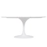 Mesa de Jantar Saarinen Oval 244x137 Cm Mármore Carrara Base Branca - 5