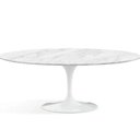 Ver imagem 1 de Mesa de Jantar Saarinen Oval 244x137 Cm Mármore Carrara Base Branca