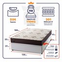 Ver imagem 2 de Conjunto Box Baú Allura Branco 138x188x65 c/ Molas Ensacadas