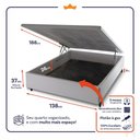 Ver imagem 3 de Conjunto Box Baú Allura Branco 138x188x65 c/ Molas Ensacadas