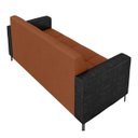 Ver imagem 6 de Sofá Living Decorativo Houston 2 Lugares 160cm Pés em Metal Veludo/ PU Marrom Vermelho/ Preto G33 - 