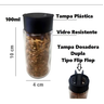 Kit 10 Potes Tempero Vidro Tampa Dosadora E Etiqueta - 5