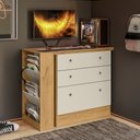 Ver imagem 2 de Cômoda com Mesa Giratória Gamer - Dritex:freijo/off White