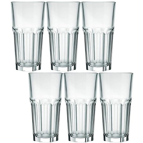 Conjunto 6 Copo Long Drink 340ml de Vidro Nadir Bristol Suco Refrigerante Bebidas