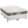Cama Box Queen: Colchão Molas Castor Bonnel Silver Star Air Df + Base Crc Courano Branco(158x198) - 1