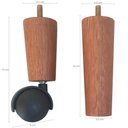 Ver imagem 3 de Conjunto 7 Pés de Cama Box com 3 Pés Fixos e 4 Pés com Rodízios 13cm Mel