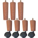 Ver imagem 1 de Conjunto 7 Pés de Cama Box com 3 Pés Fixos e 4 Pés com Rodízios 13cm Mel