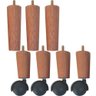 Conjunto 7 Pés de Cama Box com 3 Pés Fixos e 4 Pés com Rodízios 13cm Mel - 1