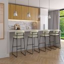 Ver imagem 3 de Banqueta Alta para Bancada Sala de Jantar Encosto e Assentos Estofados Linha Jaraguá. Preto/Fosco