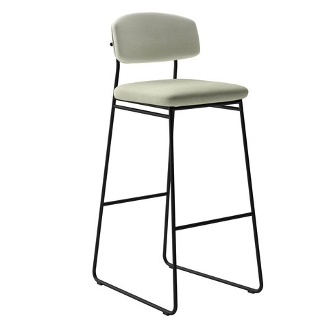 Banqueta Alta para Bancada Sala de Jantar Encosto e Assentos Estofados Linha Jaraguá.