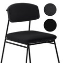 Ver imagem 5 de Banqueta Alta para Bancada Sala de Jantar Encosto e Assentos Estofados Linha Jaraguá. Preto/Fosco/Dunas