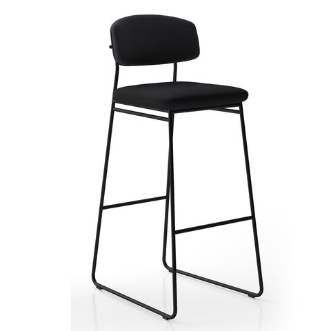 Banqueta Alta para Bancada Sala de Jantar Encosto e Assentos Estofados Linha Jaraguá.