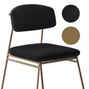 Ver imagem 5 de Banqueta Alta para Bancada Sala de Jantar Encosto e Assentos Estofados Linha Jaraguá. Preto/Dourado/Duna