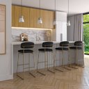 Ver imagem 3 de Banqueta Alta para Bancada Sala de Jantar Encosto e Assentos Estofados Linha Jaraguá.