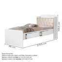 Ver imagem 3 de Bicama Solteiro Capitone 220x98 Cm com Bau e Cama Auxiliar Mdf Branco Bege Decmade