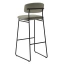 Ver imagem 2 de Banqueta Alta para Bancada Sala de Jantar Encosto e Assentos Estofados Linha Jaraguá. Preto/Fosco/Dunas Fendi