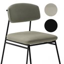 Ver imagem 5 de Banqueta Alta para Bancada Sala de Jantar Encosto e Assentos Estofados Linha Jaraguá. Preto/Fosco/Dunas Fendi