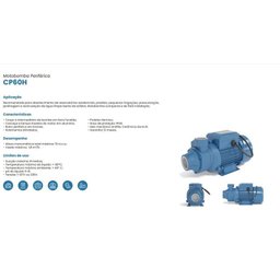 Bomba Claw Periférica Cp60h 1/2cv Monofásico 220v Azul 220 (m) - 2