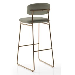 Banqueta Alta para Bancada Sala de Jantar Encosto e Assentos Estofados Linha Jaraguá. - 1