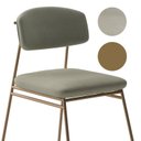 Ver imagem 4 de Banqueta Alta para Bancada Sala de Jantar Encosto e Assentos Estofados Linha Jaraguá. Colorido/Dourado/Duna Fendi