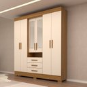Ver imagem 1 de Guarda-roupa Casal 178,80cm 6 Portas 3 Gavetas Capelinha com Espelho 100% Mdf Débora