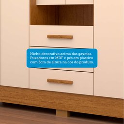 Guarda-roupa Casal 178,80cm 6 Portas 3 Gavetas Capelinha com Espelho 100% Mdf Débora  - 7