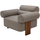 Ver imagem 1 de Poltrona Decorativa Orgânica Sala Living Pés Madeira Orpheu L02 Bouclê Bege - Lyam Decor