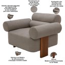 Ver imagem 2 de Poltrona Decorativa Orgânica Sala Living Pés Madeira Orpheu L02 Bouclê Bege - Lyam Decor